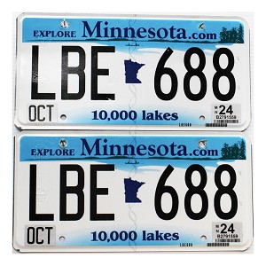 2024 Minnesota License Plates Pair #LBE688