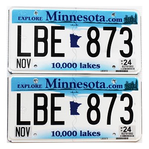 2024 Minnesota License Plates Pair #LBE873