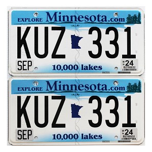 2024 Minnesota License Plates Pair #KUZ331