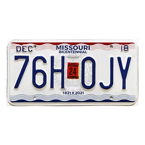 2024 Missouri Truck License Plate #76H0JY