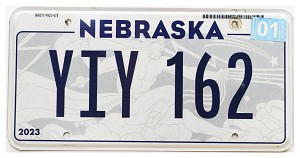 2024 Nebraska License Plate #YIY162