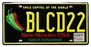 2024 New Mexico Chile License Plate #BLCD22