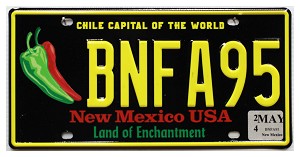 2024 New Mexico Chile License Plate #BNFA95