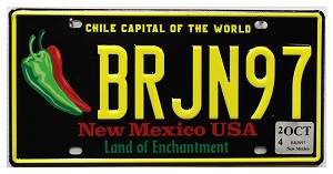 2024 New Mexico Chile License Plate #BRJN97