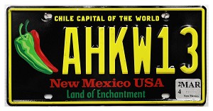 2024 New Mexico Chile License Plate #AHKW13