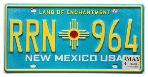 2024 New Mexico License Plate #RRN964
