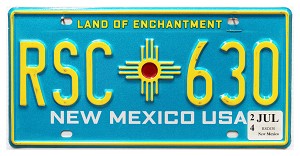 2024 New Mexico License Plate #RSC630
