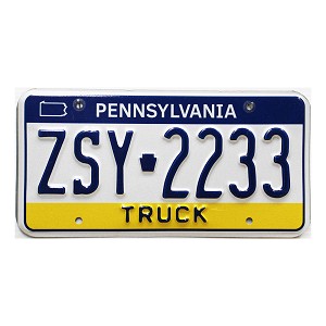 2024 Pennsylvania Truck License Plate #ZSY2233