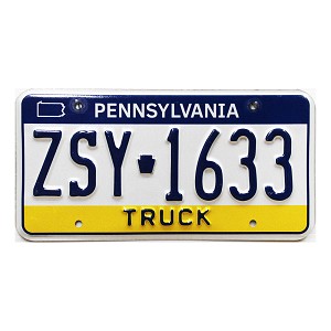 2024 Pennsylvania Truck License Plate #ZSY1633