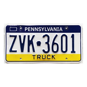 2024 Pennsylvania Truck License Plate #ZVK3601