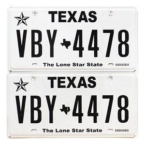 2024 Texas License Plates Pair #VBY4478