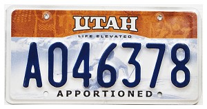 2024 Utah Apportioned License Plate #A046378