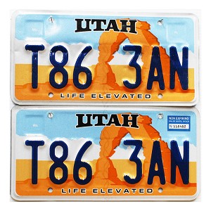 2024 Utah Fleet License Plates Pair #T863AN