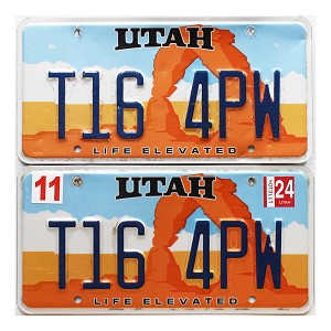 2024 Utah Arch License Plates Pair #T164PW