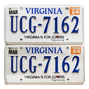 2024 Virginia License Plates Pair #UCG7162