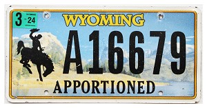 2024 Wyoming Apportioned License Plate #A16679