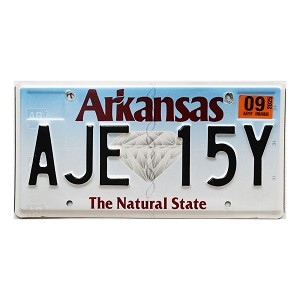 2025 Arkansas License Plate #AJE15Y