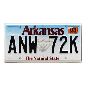 2025 Arkansas License Plate #ANW72K