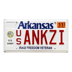 2025 Arkansas Veteran License Plate #ANKZI