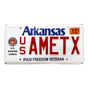 2025 Arkansas Veteran License Plate #AMETX