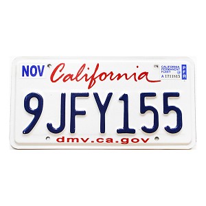 2025 California Fleet License Plate #9JFY155