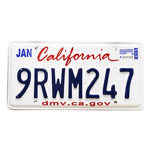 2025 California Fleet License Plate #9RWM247