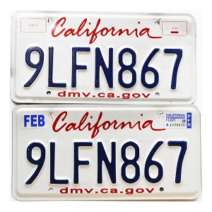 2025 California Fleet License Plates Pair #9LFN867