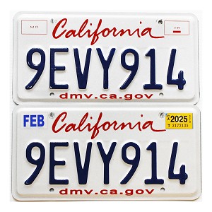 2025 California License Plates Pair #9EVY914
