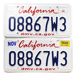 2025 California Truck License Plates Pair #08867W3