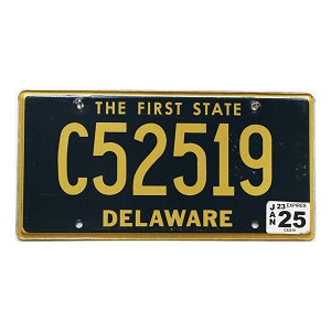2025 Delaware C License Plate #52519