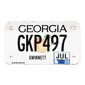 2025 Georgia Motorcycle License Plate #GKP497