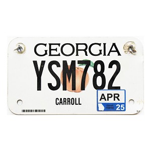 2025 Georgia Motorcycle License Plate #YSM782