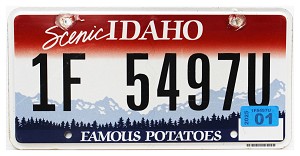 2025 Idaho License Plate #1F5497U