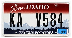 2025 Idaho License Plate #KAV584