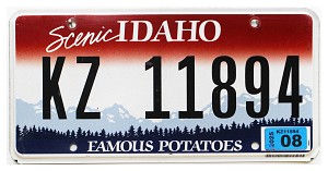 2025 Idaho License Plate #KZ11894