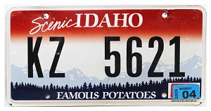 2025 Idaho License Plate #KZ5621