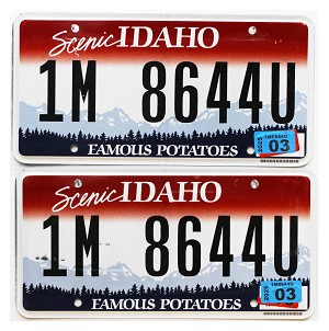 2025 Idaho License Plates Pair #1M8644U