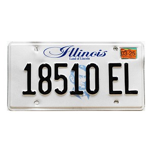 2025 Illinois Electric Vehicle License Plate #18510EL