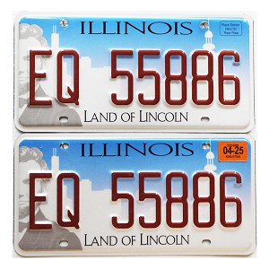 2025 Illinois License Plates Pair #EQ55886