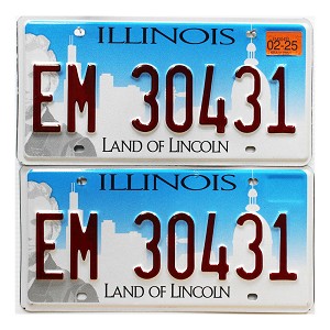2025 Illinois License Plates Pair #EM30431