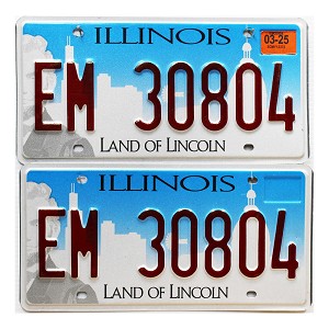 2025 Illinois License Plates Pair #EM30804