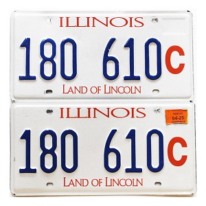 2025 Illinois Truck License Plates Pair #180610C
