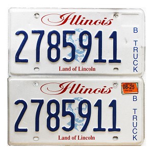 2025 Illinois Truck License Plates Pair #2785911B