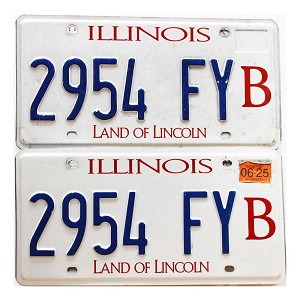 2025 Illinois Truck License Plates Pair #2954FYB