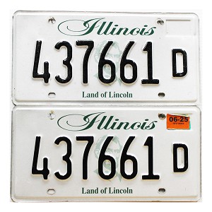 2025 Illinois Truck License Plates Pair #437661D