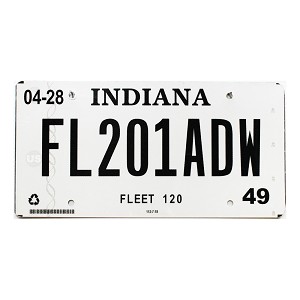 2025 Indiana Fleet License Plate #201ADW