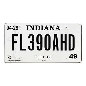 2025 Indiana Fleet License Plate #390AHD