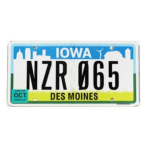 2025 Iowa License Plate #NZR065