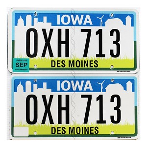 2025 Iowa License Plates Pair #OXH713