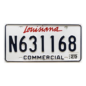 2025 Louisiana Commercial License Plate #N631168